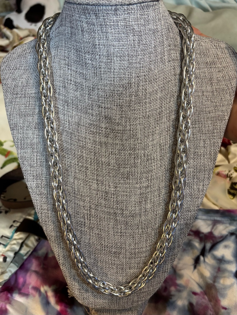 Sterling-Style Silver Rope Chain Necklace - Women Jewelry